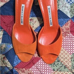 Manolo Blahnik Orange Heels